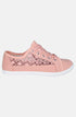 Ladies Canvas Plimsolls Embroidered Sneaker Pump Shoes